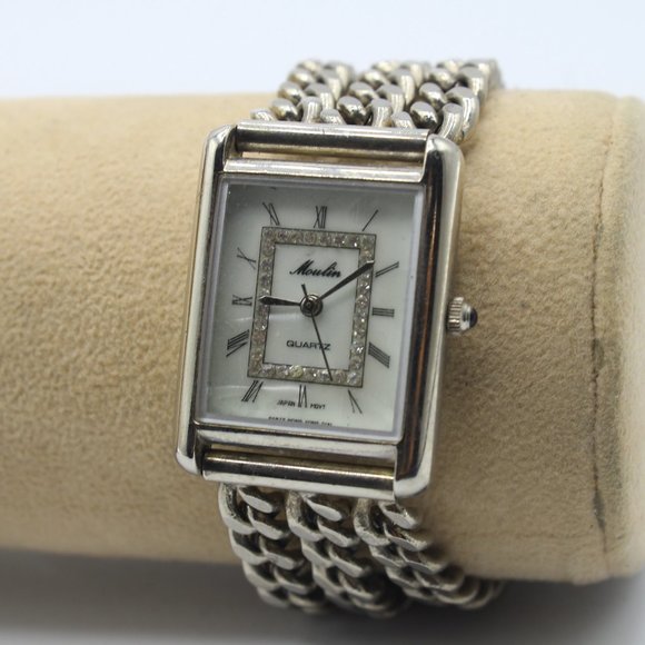 Vintage Moulin Casual Retro Luxury Watch Women's Silver Tone Multistring 90's - Picture 1 of 4